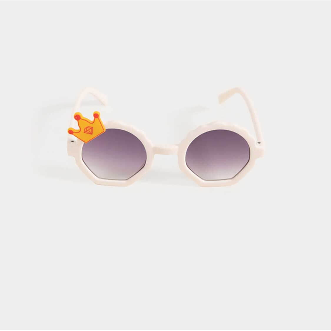 CROWN-SHELL SHAPED SUNGLASSES - White
