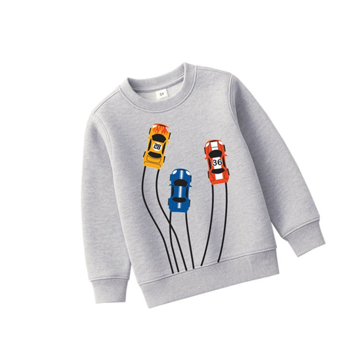 Car Racing Fleece Sweatshirt Heather - Grey