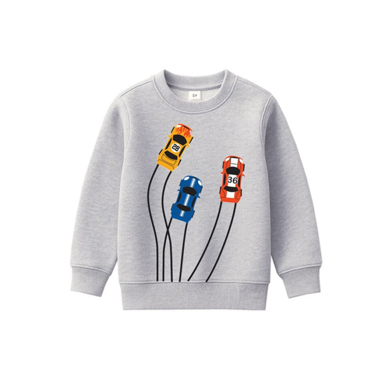 Car Racing Fleece Sweatshirt Heather - Grey