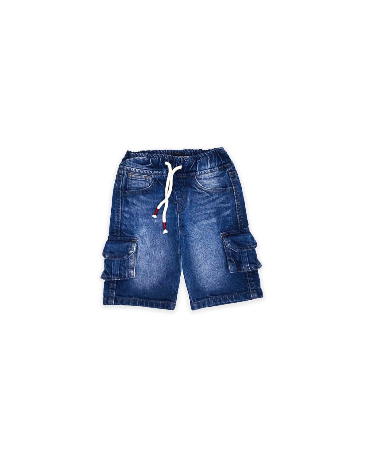 Cargo Skimmy Denim Shorts - Blue.