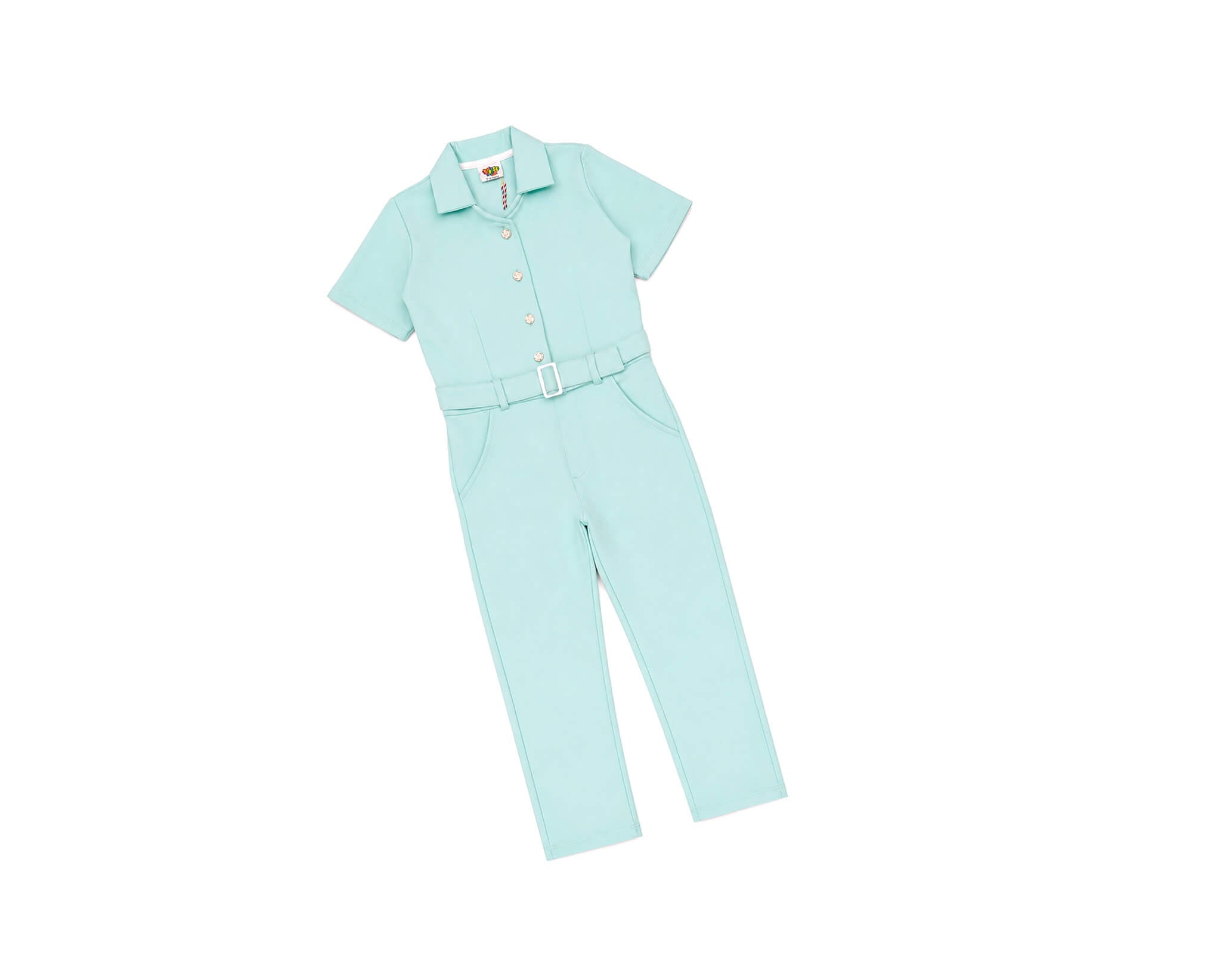 CasualLookInterlockHalfSleeveJumpsuit-SeaGreen_1
