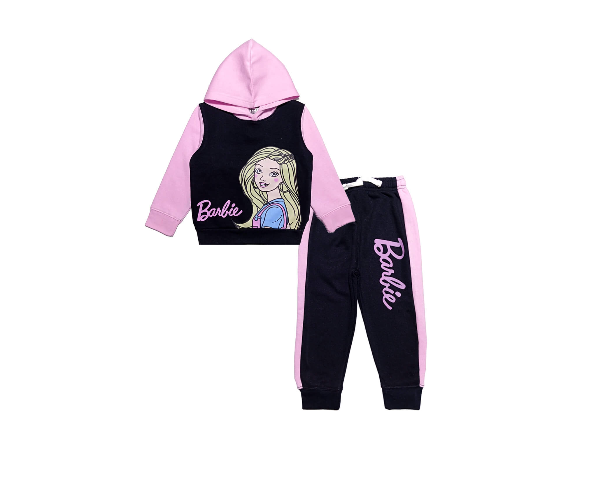Charming Barbie Pennal Hoodie Tracksuit -Pink &amp; Black