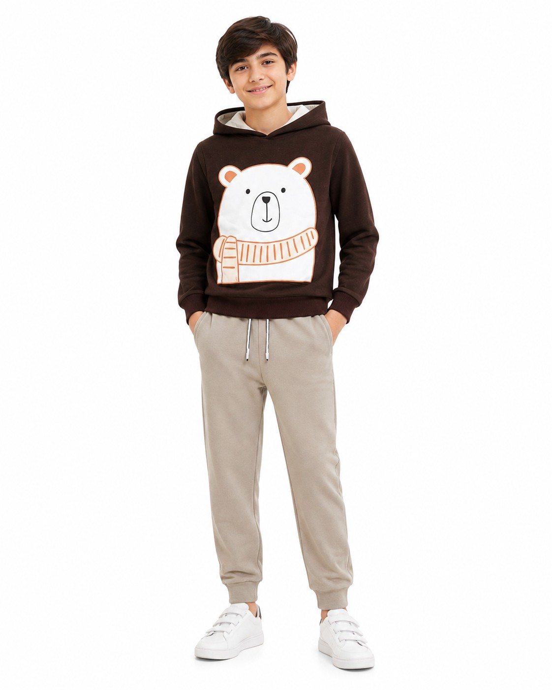 Bear Buddy Fleece Tracksuit - Maroon & Gray