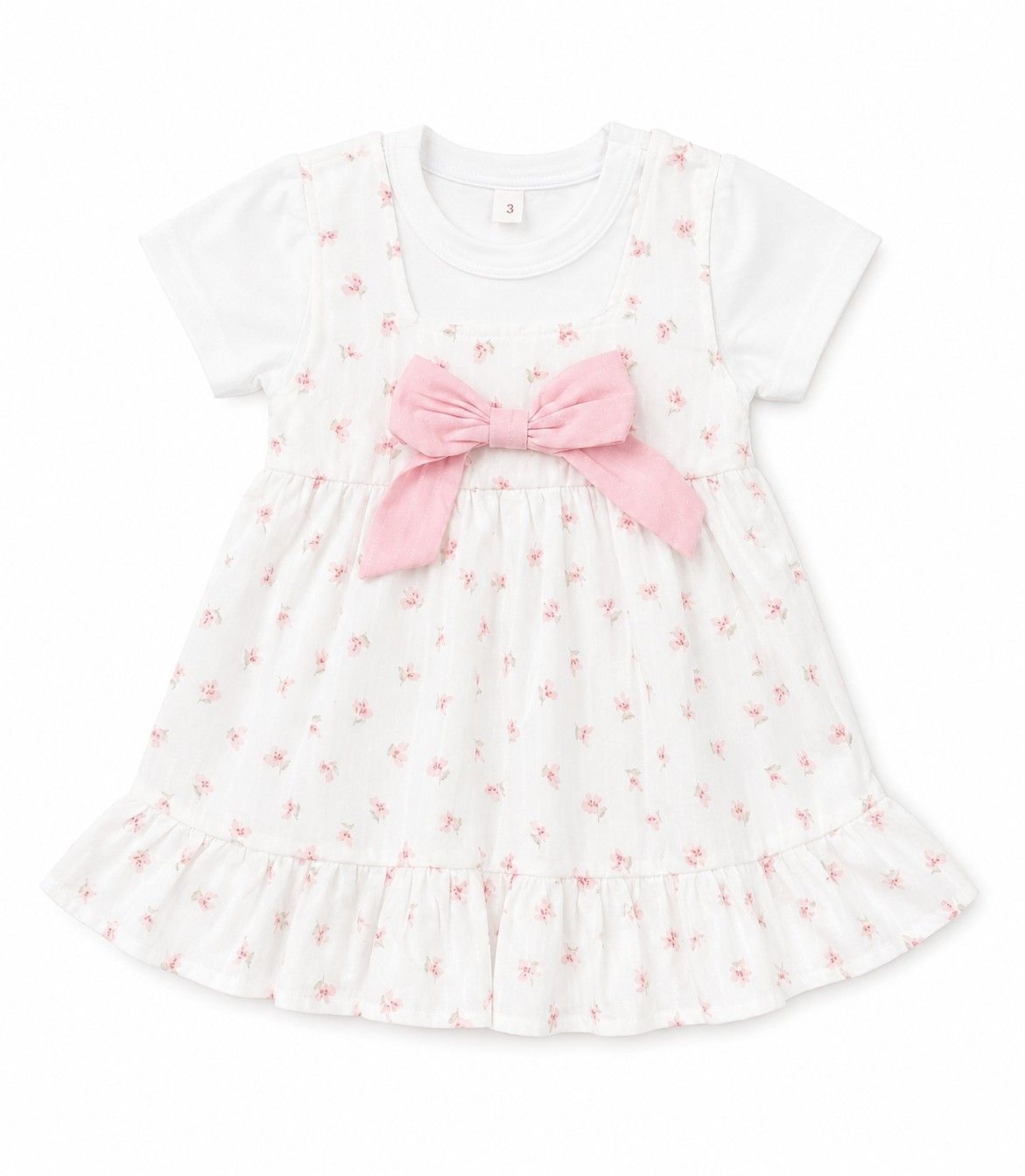 Bow Style Frock With Inner Shirt