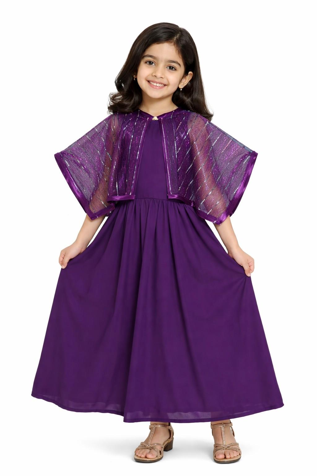 Fency Silk Maxi with Purple Light Kaftan – Dark Purple