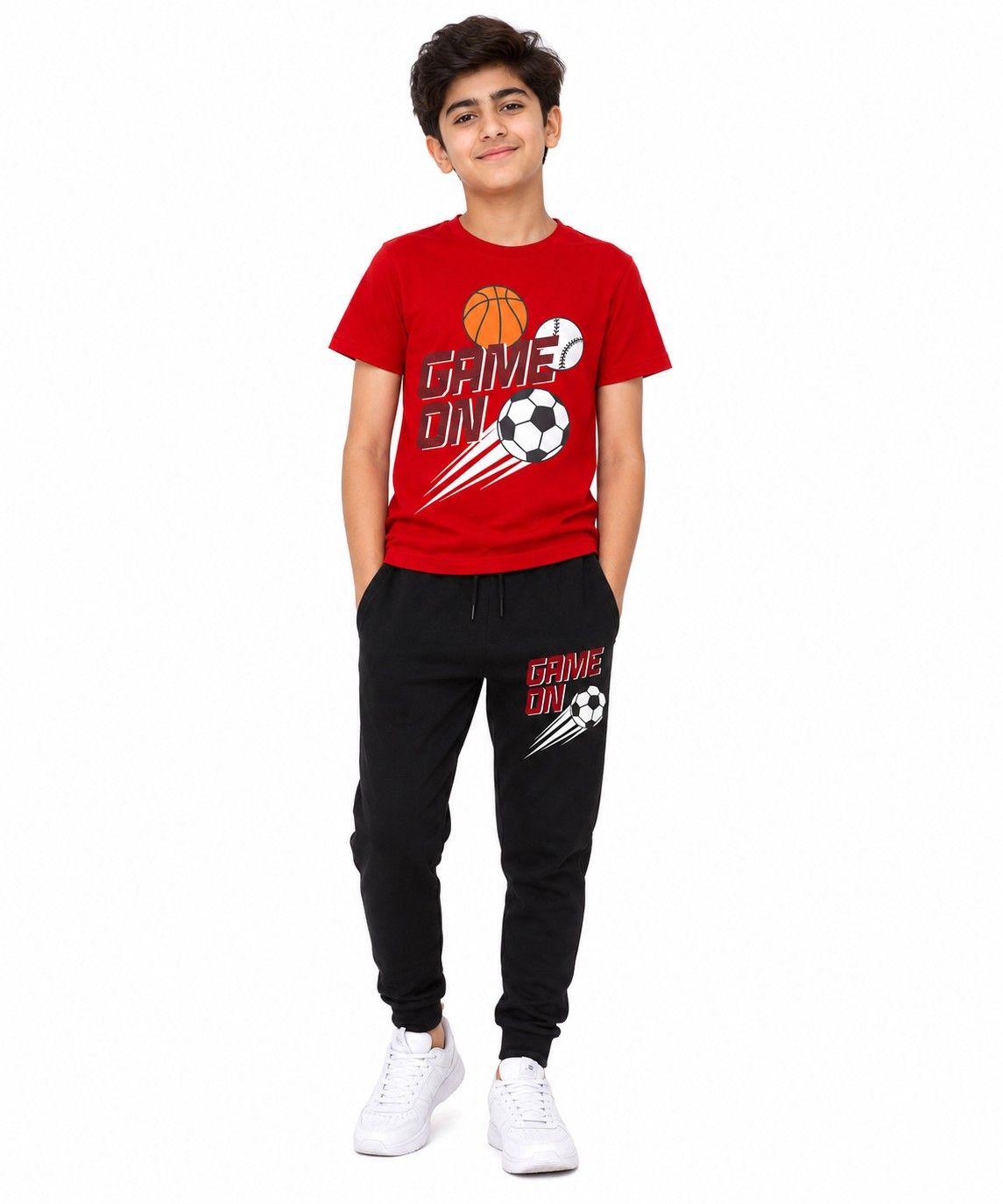 Game On Champ Tee &amp; Trouser - Red &amp; Black