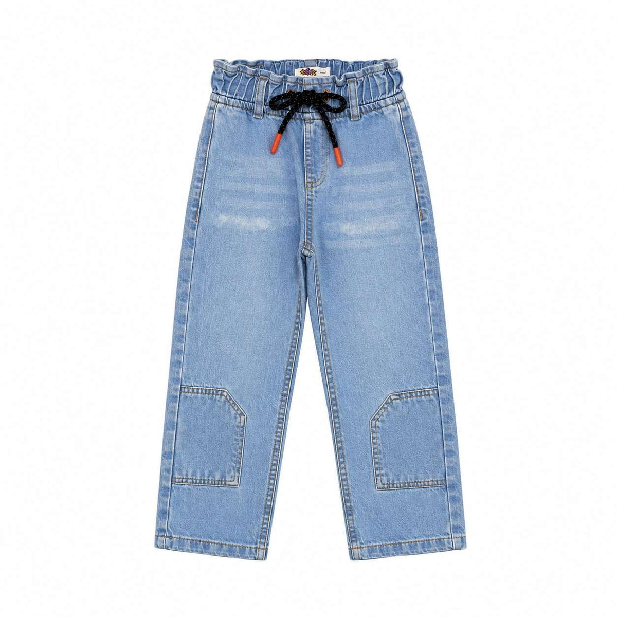 Fashion Hem Baggy Denim Pant -Sky Blue
