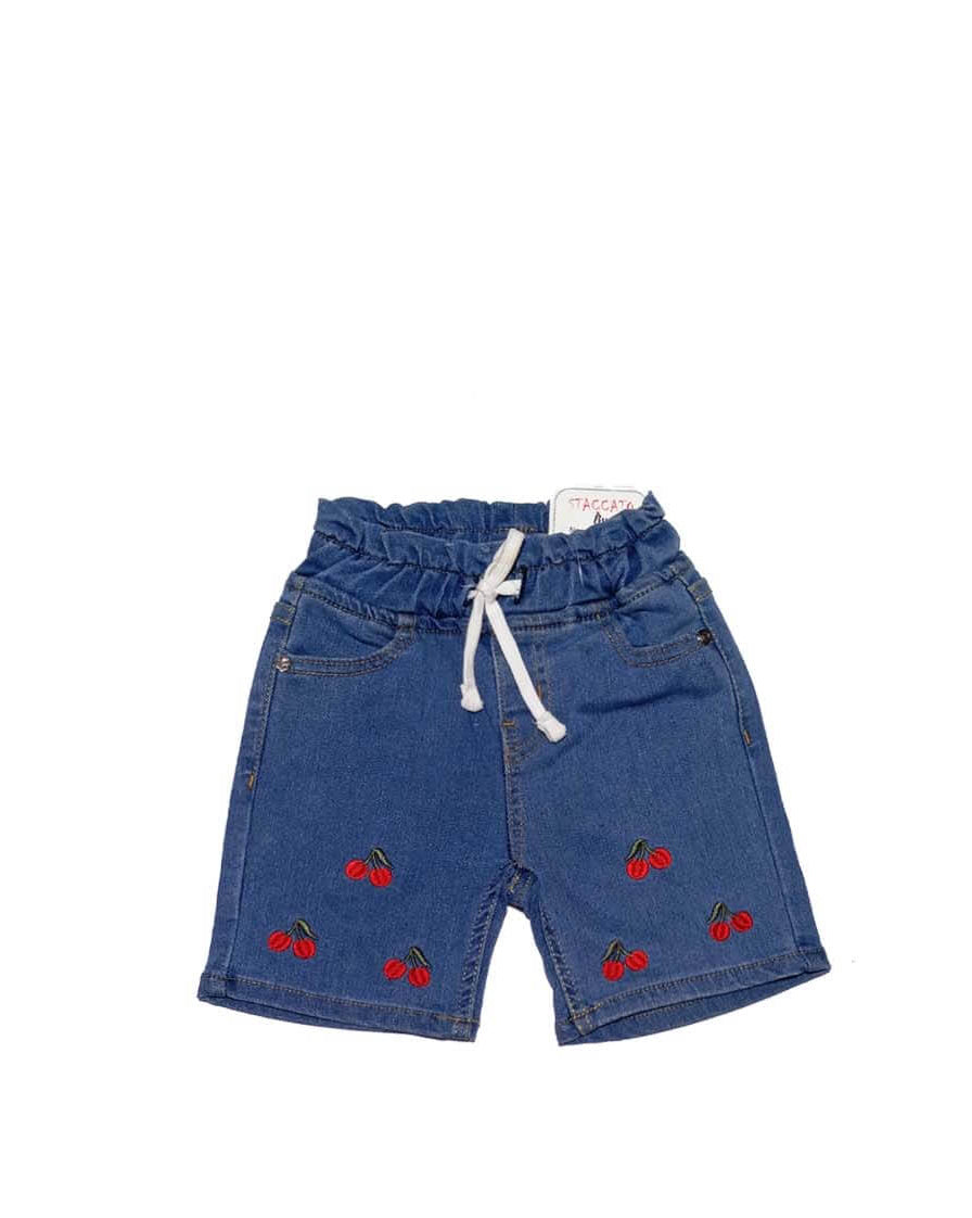 Cherries Baby Girls Casual &amp; Stylish Denim Shorts - Mid Blue