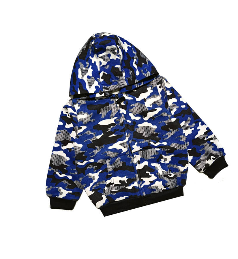 Classic Camofladge Fleece Hood -Blue