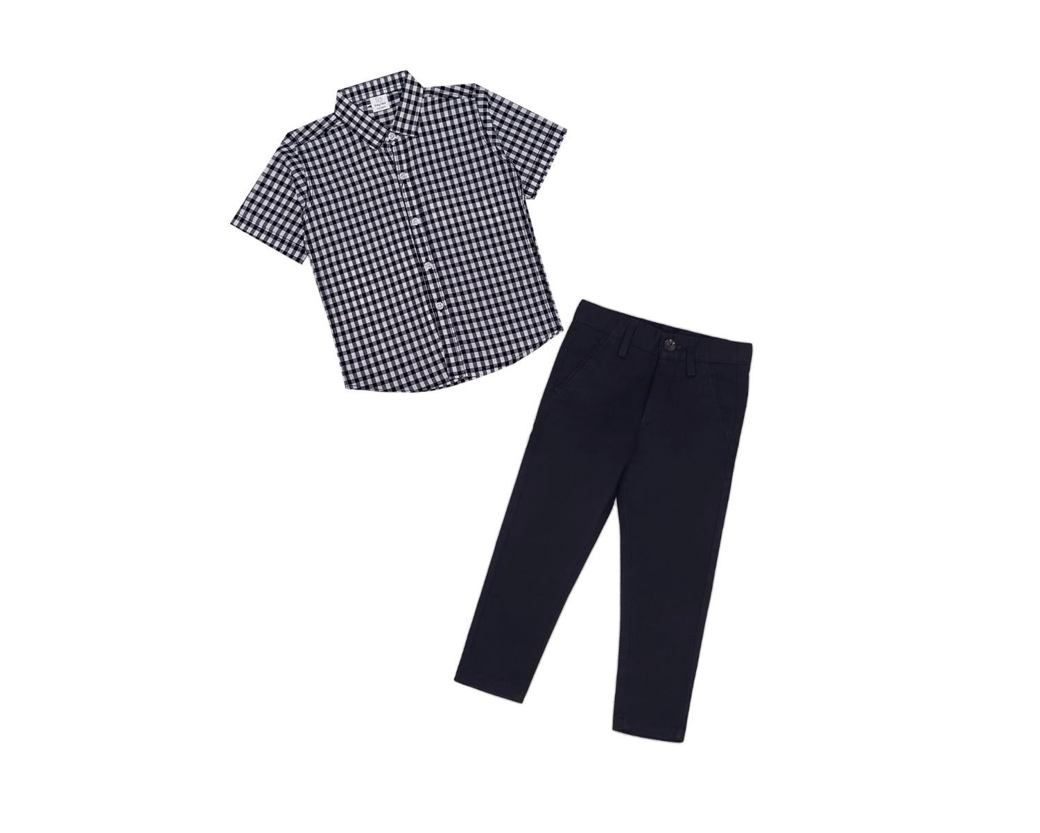 Classic Most Demanding Checked Casual Shirt with Chino Pant - Black