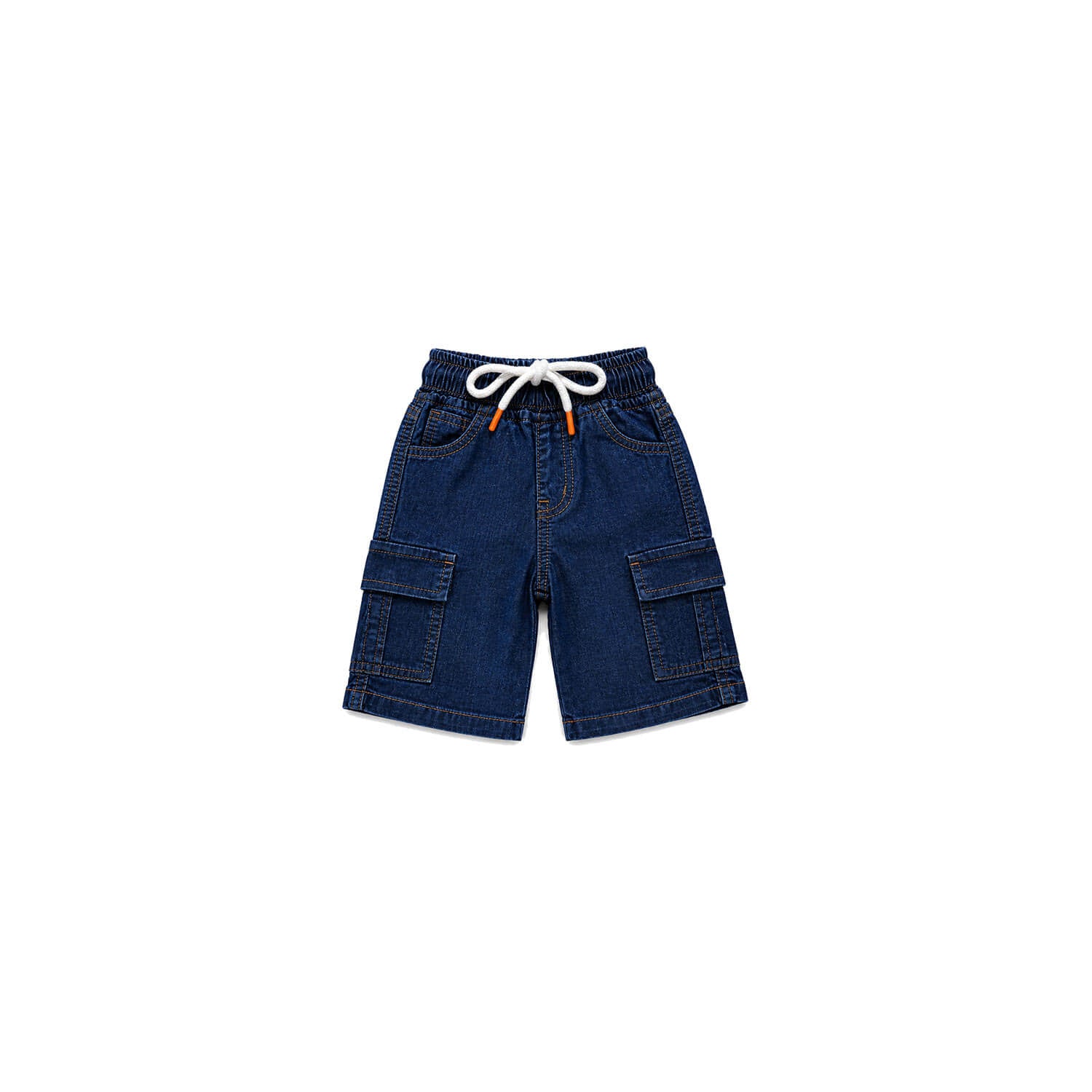 Classic Jogger Elastic Waist Soft Denim Short - Dark Blue