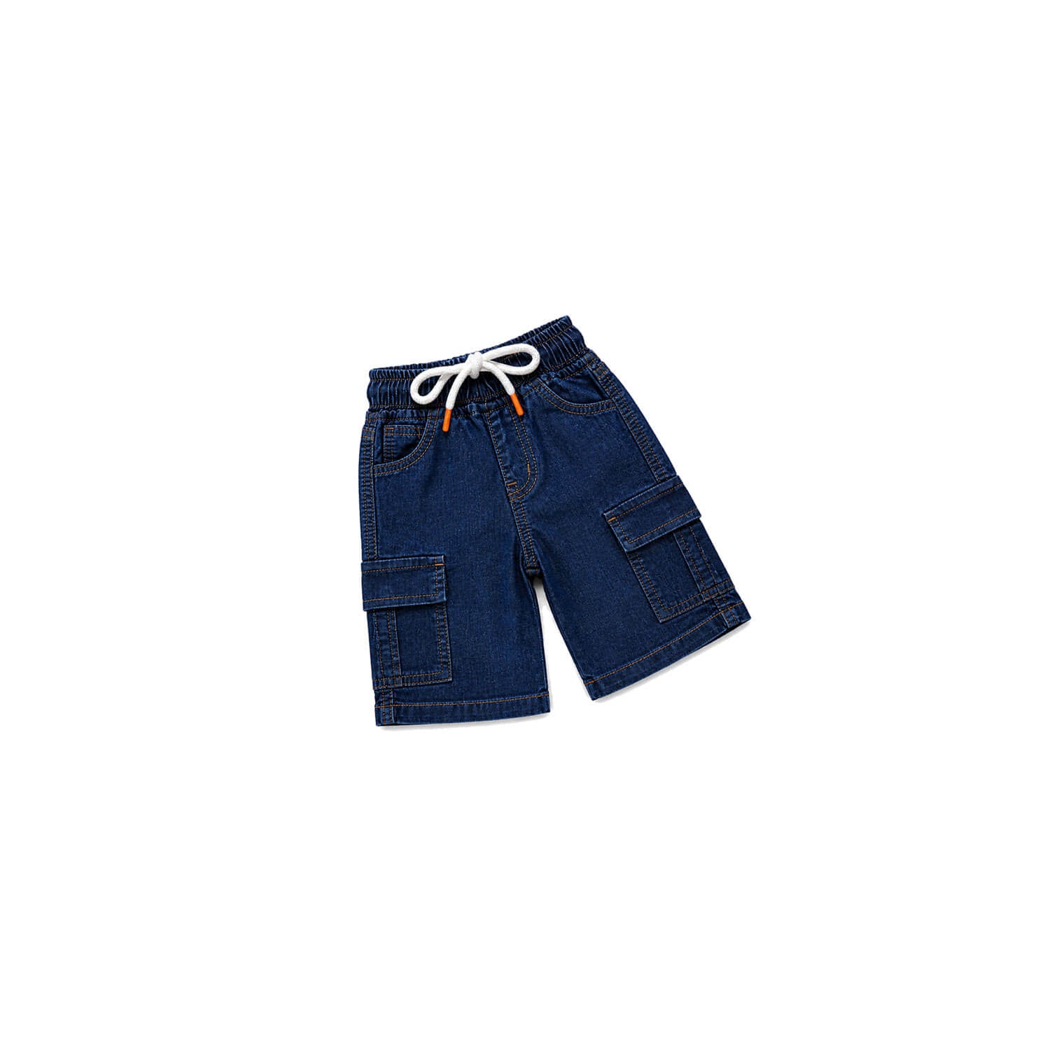 Classic Jogger Elastic Waist Soft Denim Short - Dark Blue