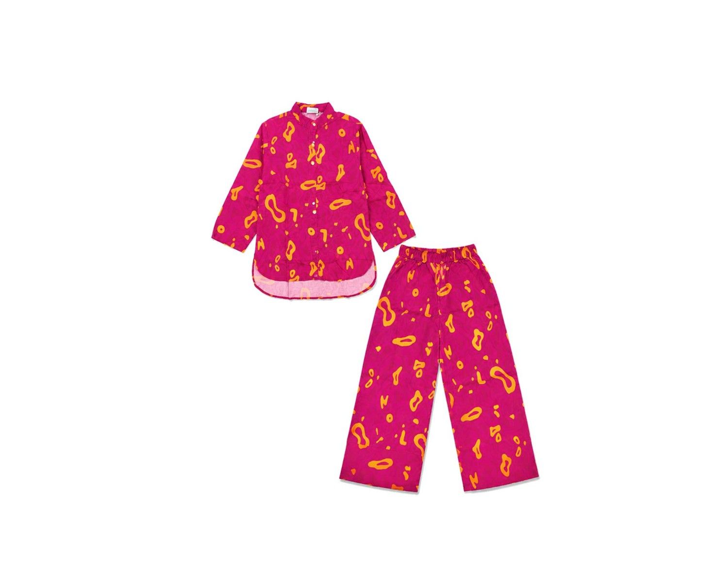 Classic fashion Kurti with Flapper Trouser - Shocking Pink