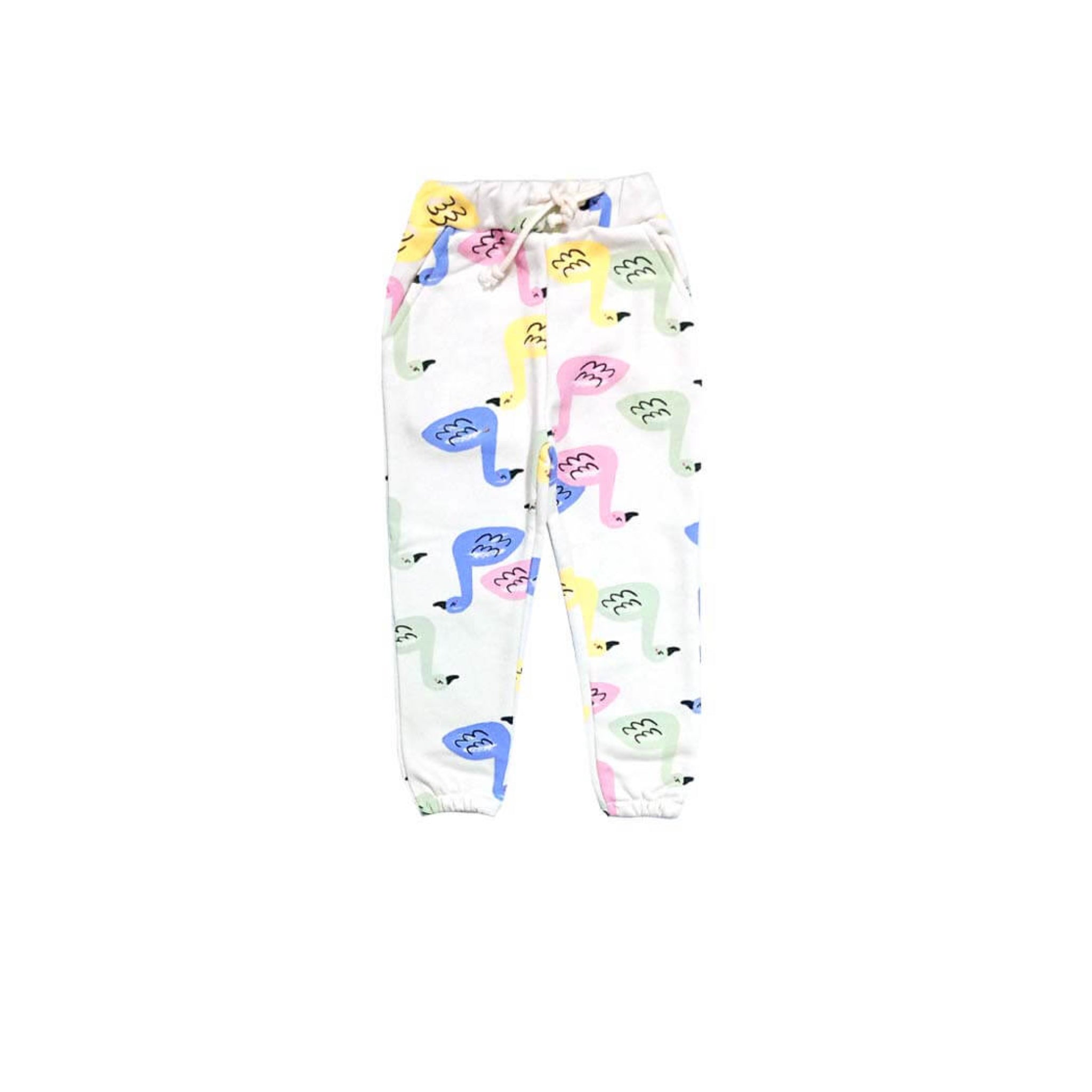 Colorfull Ducks Fleece Trouser - White