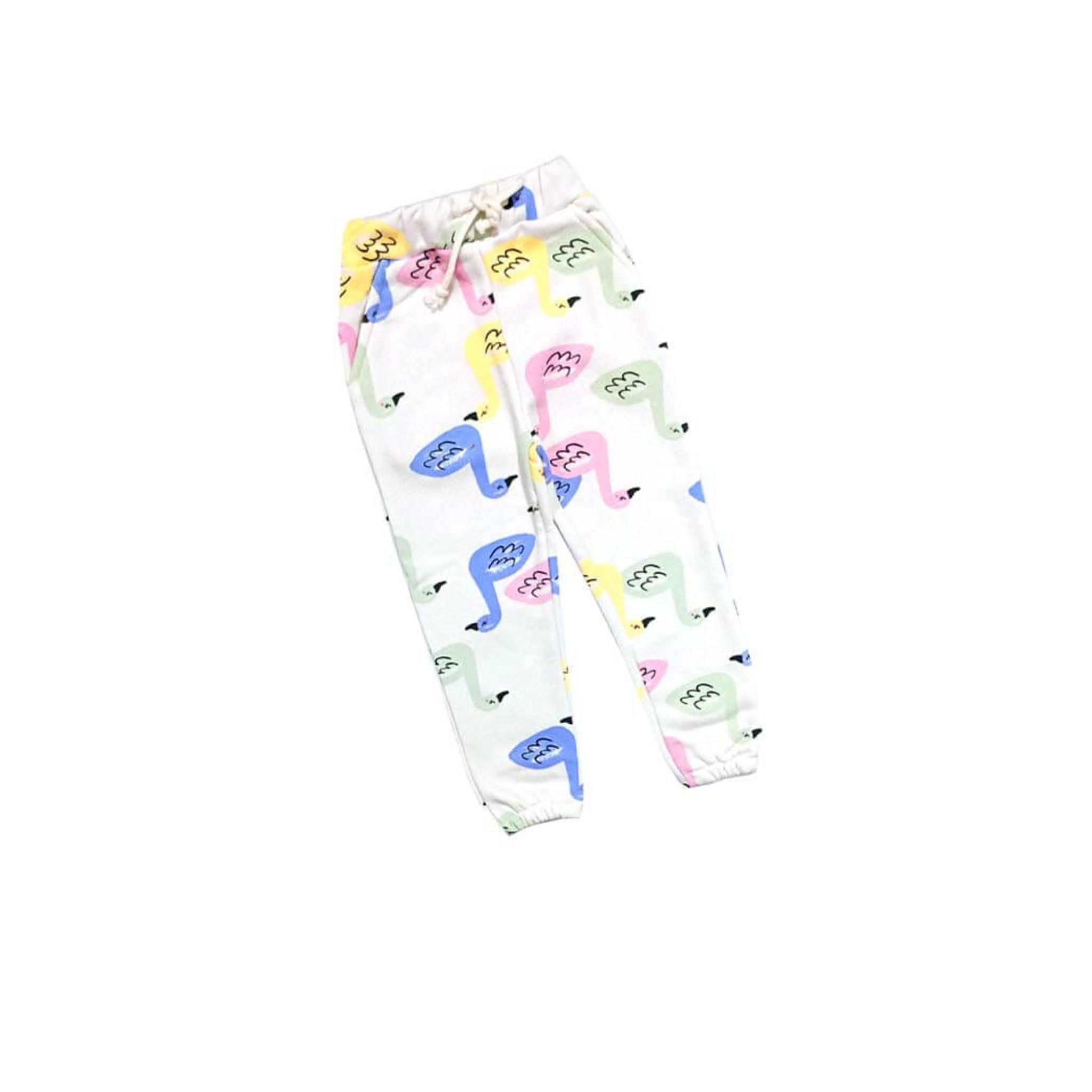 Colorfull Ducks Fleece Trouser - White
