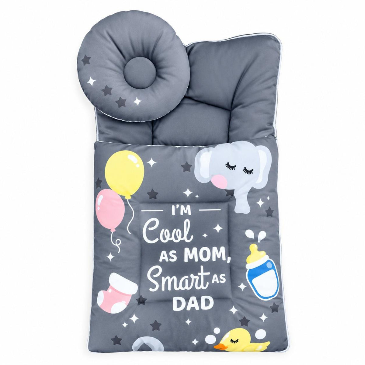 Comfort Baby Cool As Mom Smart As Dad Printed Baby Sleeping Bag Set