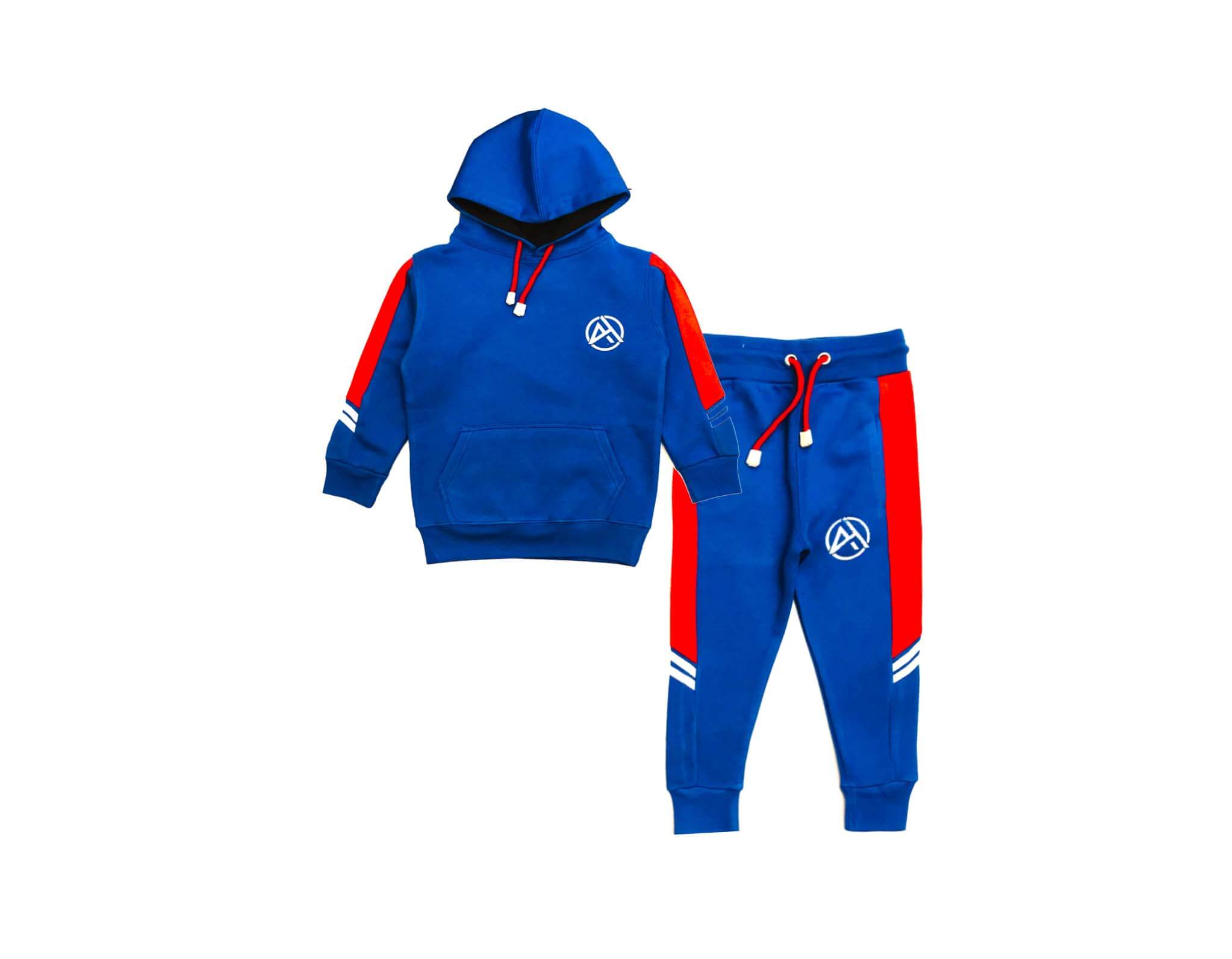 Cool Aloha Red Penals Hoodie Tracksuit - Blue &amp; Red