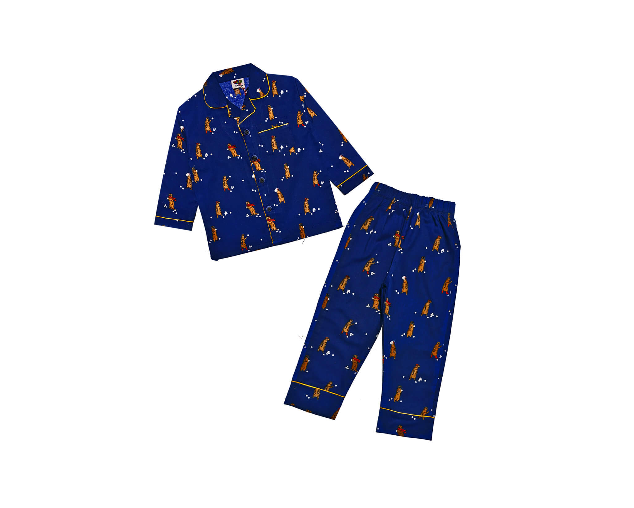 Cool Kangroo Full Sleeves Cotton Night Suit -Dark Blue