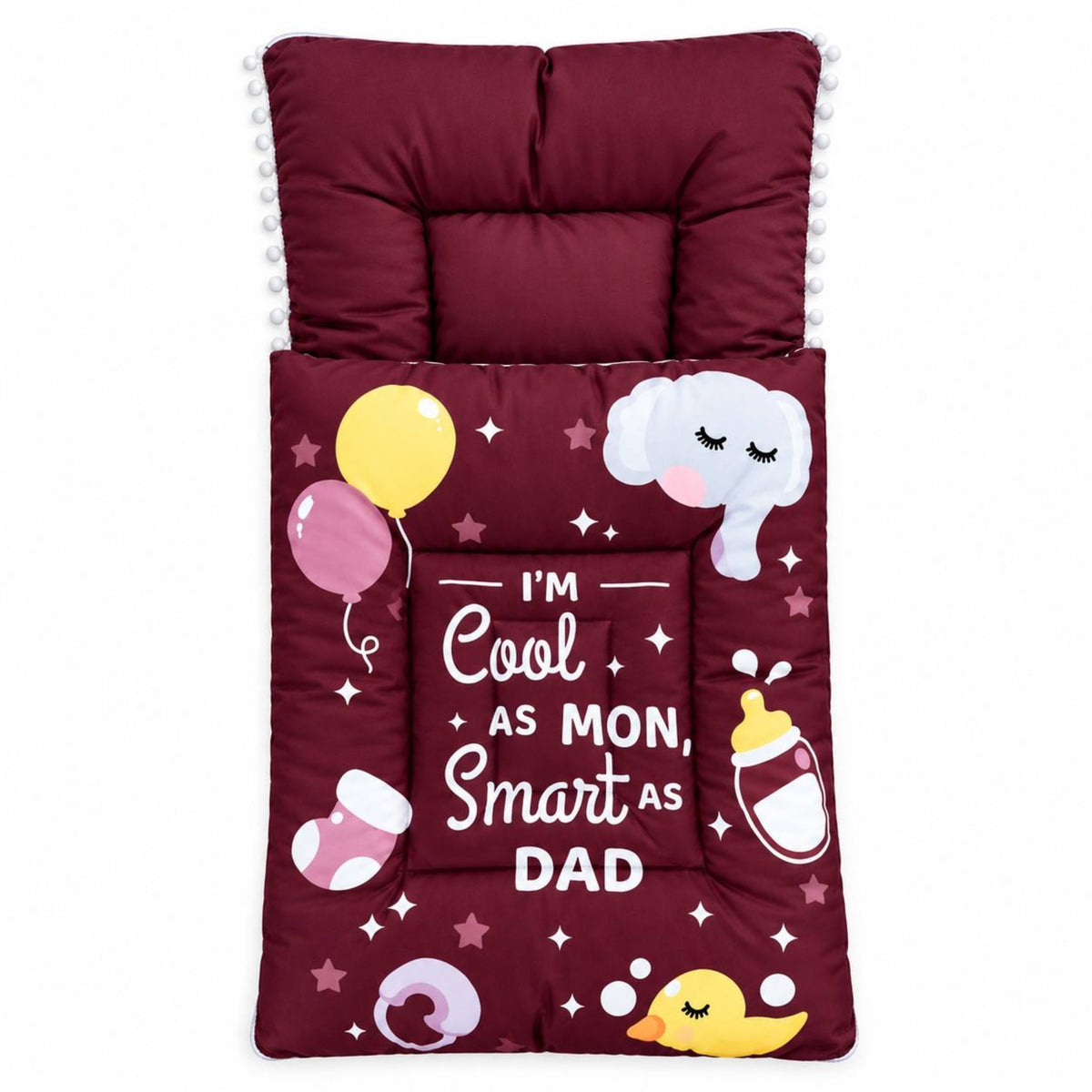 Cool As Mom Smart As Dad Printed Baby Sleeping Bag Set
