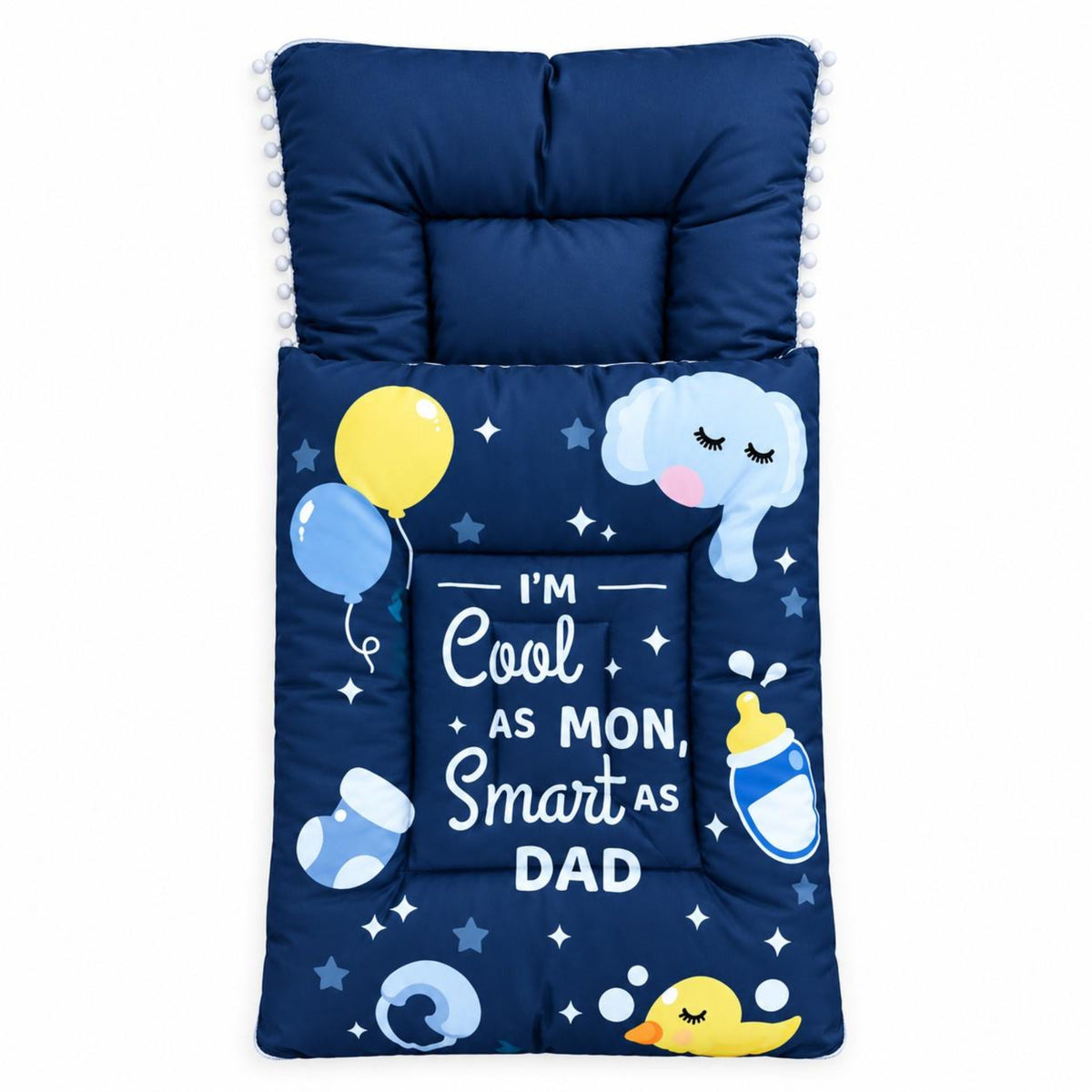 Cool As Mom Smart As Dad Printed Baby Sleeping Bag Set