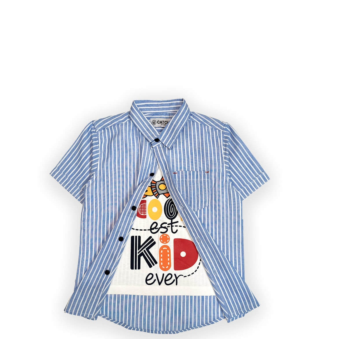 Coolest Kids Ever Double Casual Shirt - Sky Blue