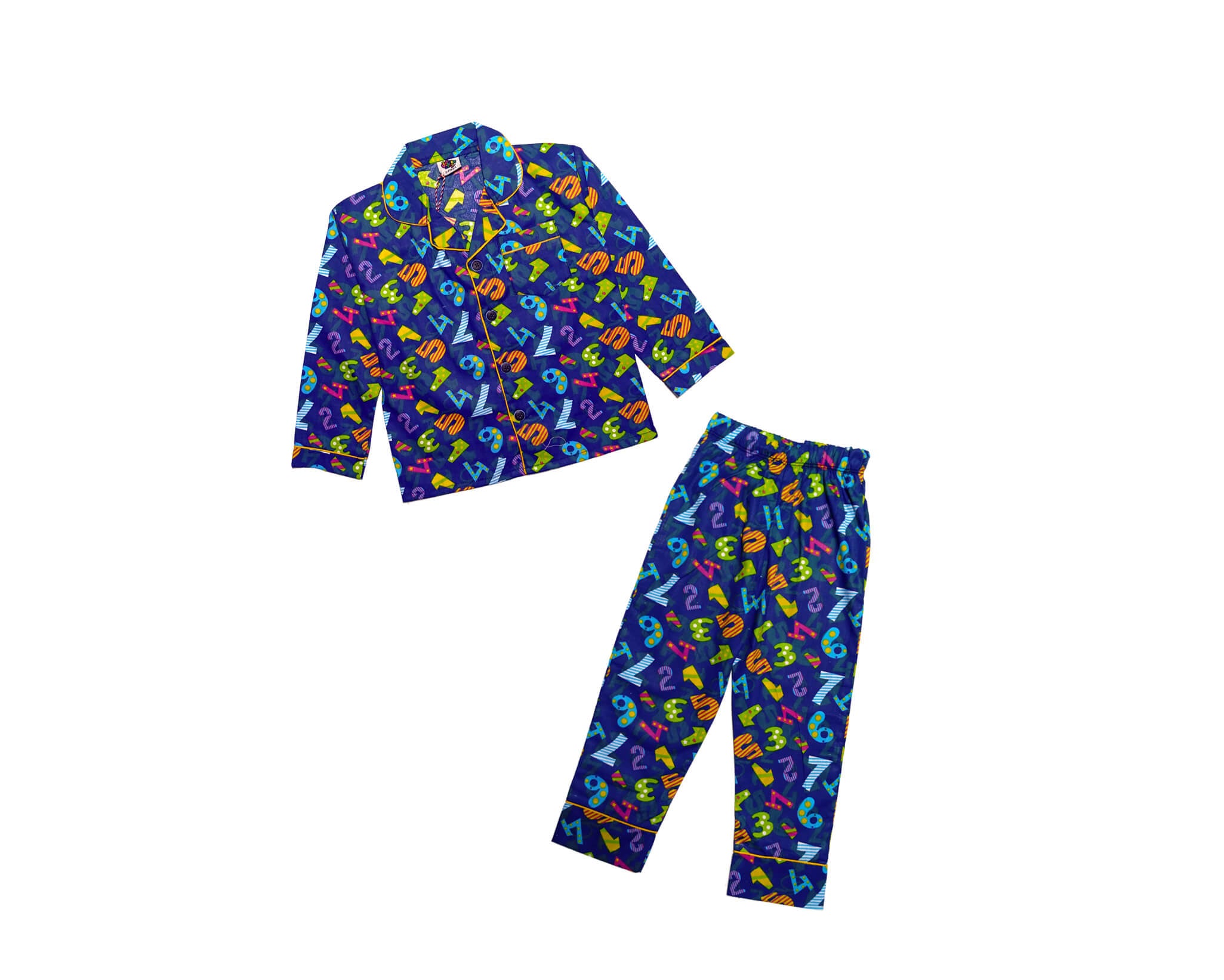 Countinz Full Sleeves Cotton Night Suit -Blue