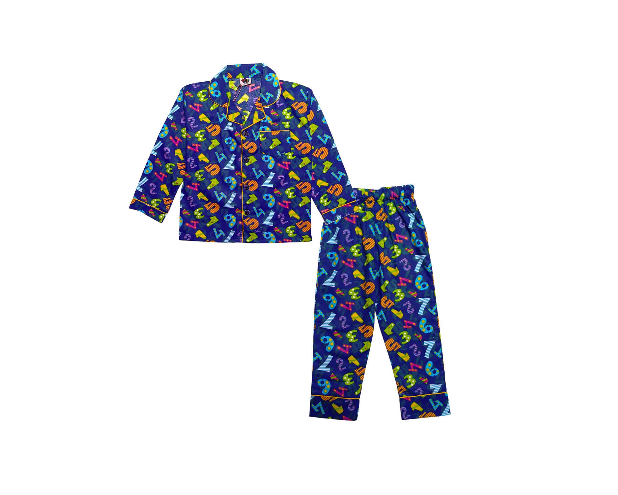 Countinz Full Sleeves Cotton Night Suit -Blue