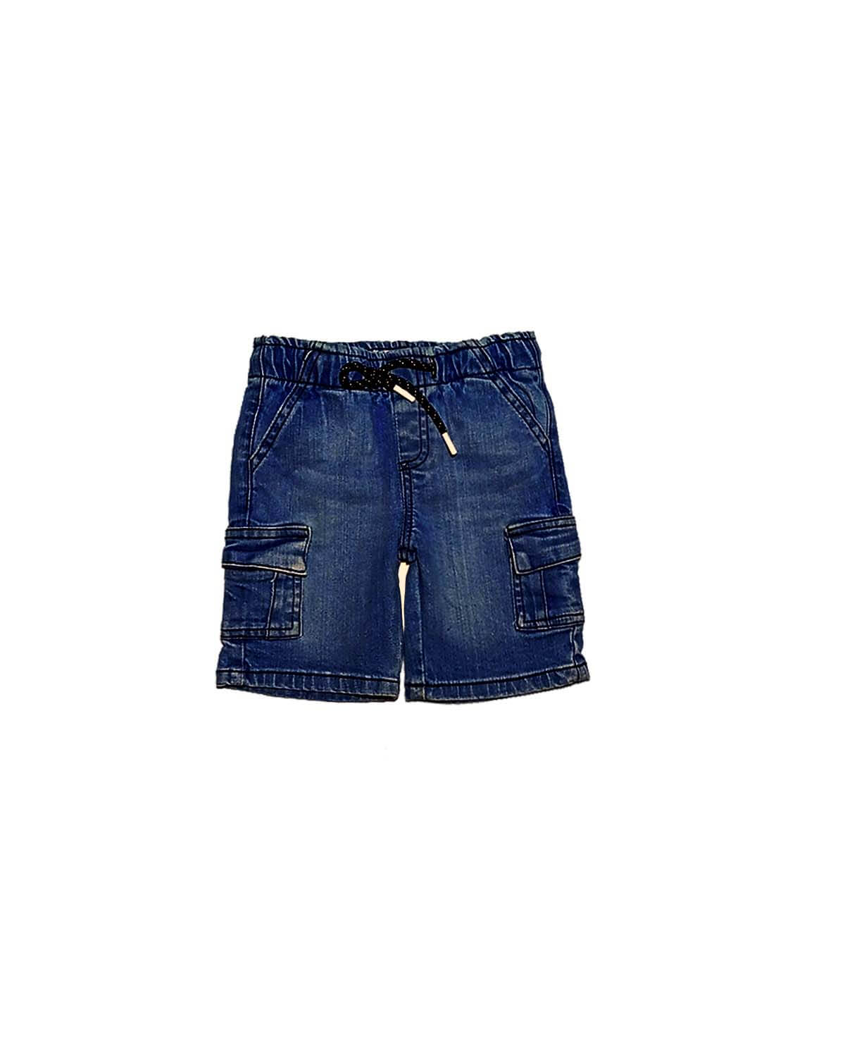 CrossPocketCargoSixPocketDenimShorts-DarkBlue