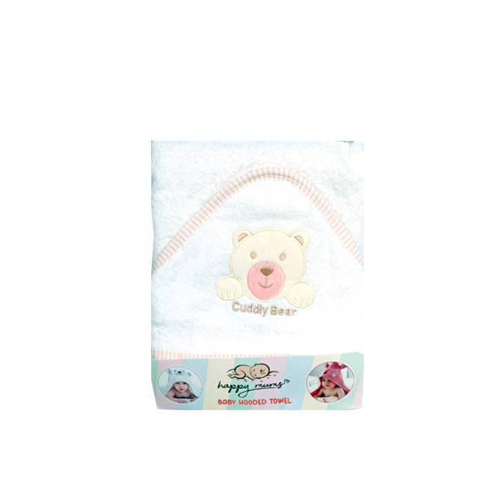 Cuddly Bear Babies Bath Towel - White