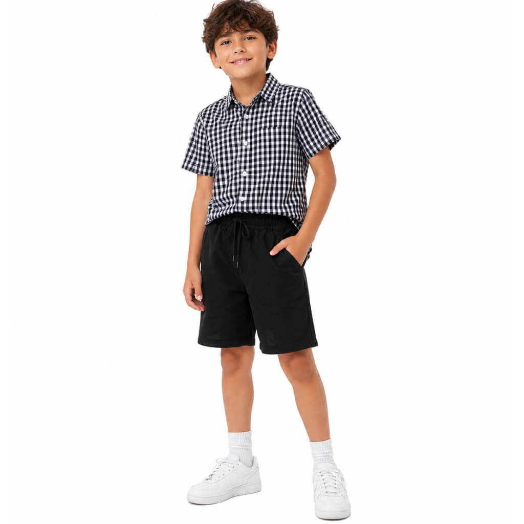 Most Demanding Checked  Casual Shirt with Cotton Short - Black