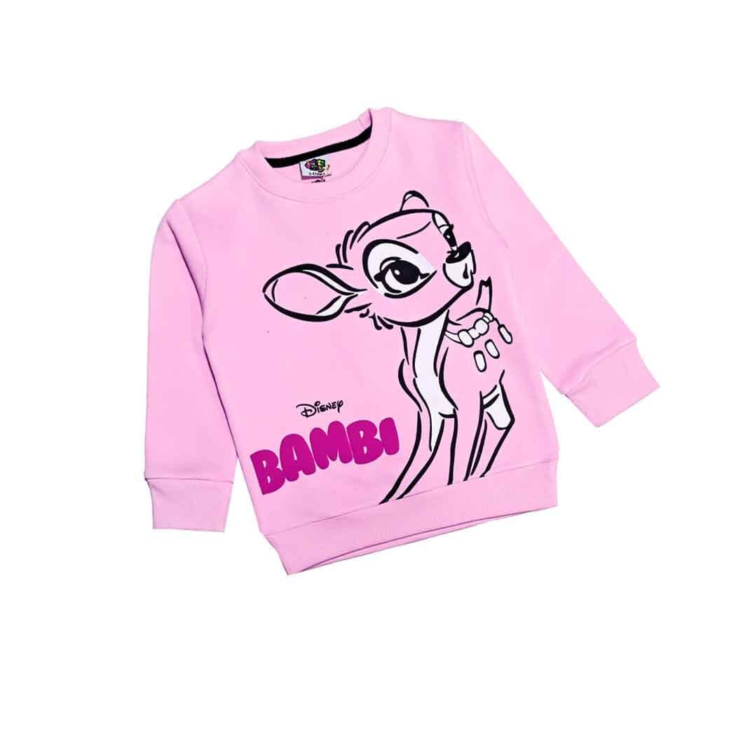 Cute Bambi Fleece Sweatshirt- Baby Pink
