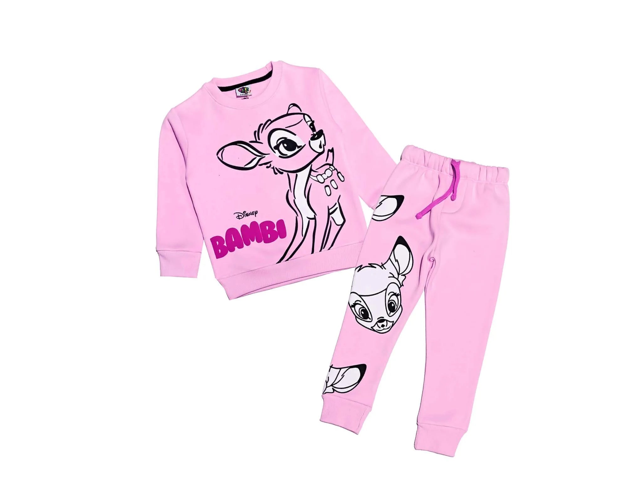 Cute Bambi Fleece Tracksuit - Baby Pink