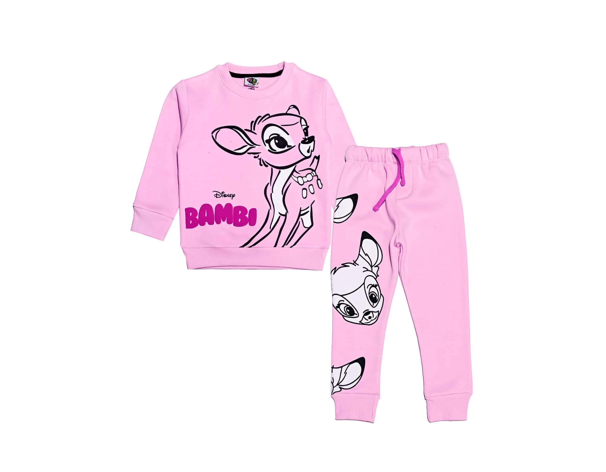 Cute Bambi Fleece Tracksuit - Baby Pink