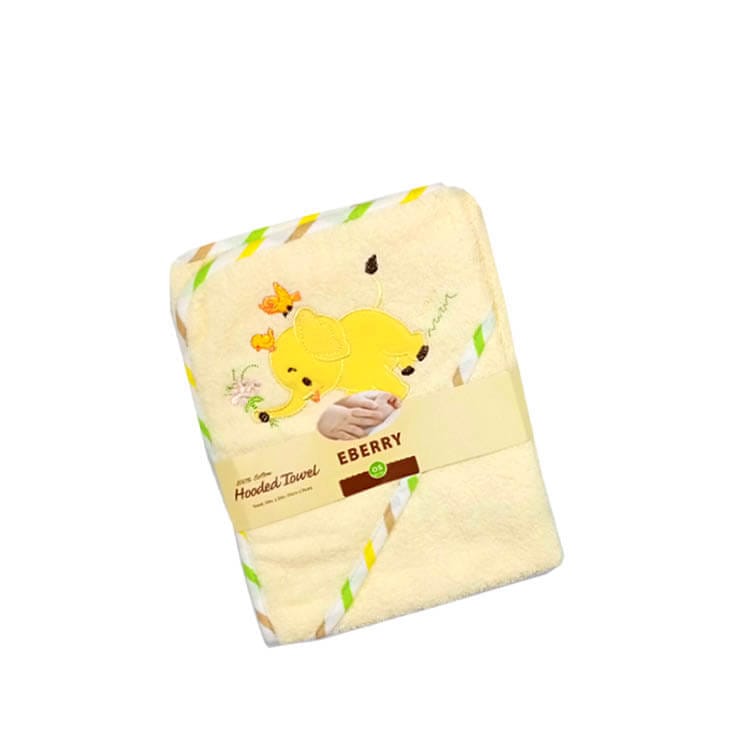Cute Elephant Hooded Bath Towel - Yellow