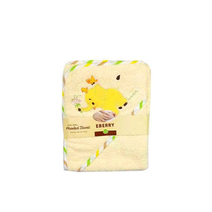 Cute Elephant Hooded Bath Towel - Yellow
