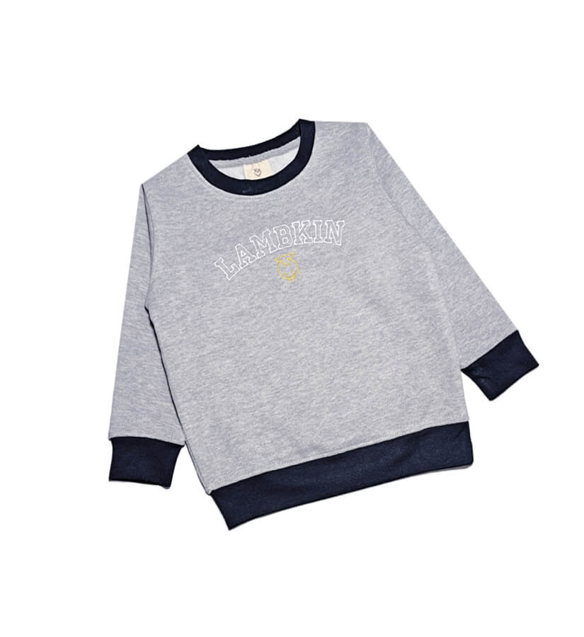 Cute Lamb Fleece Sweatshirt-Heather Grey