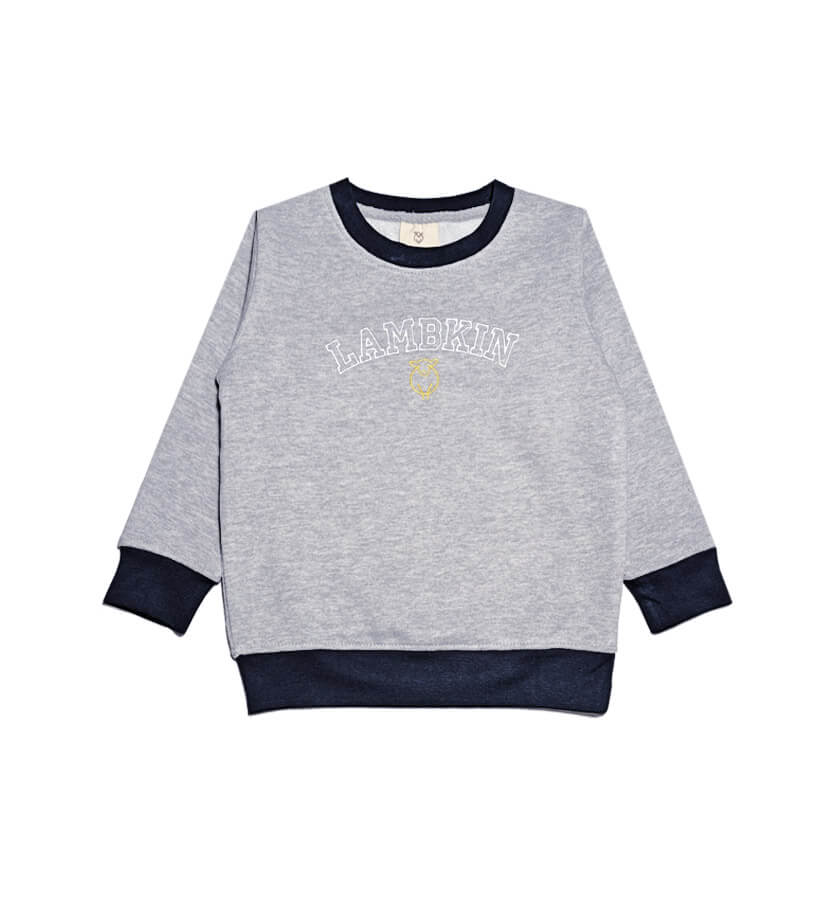 Cute Lamb Fleece Sweatshirt-Heather Grey