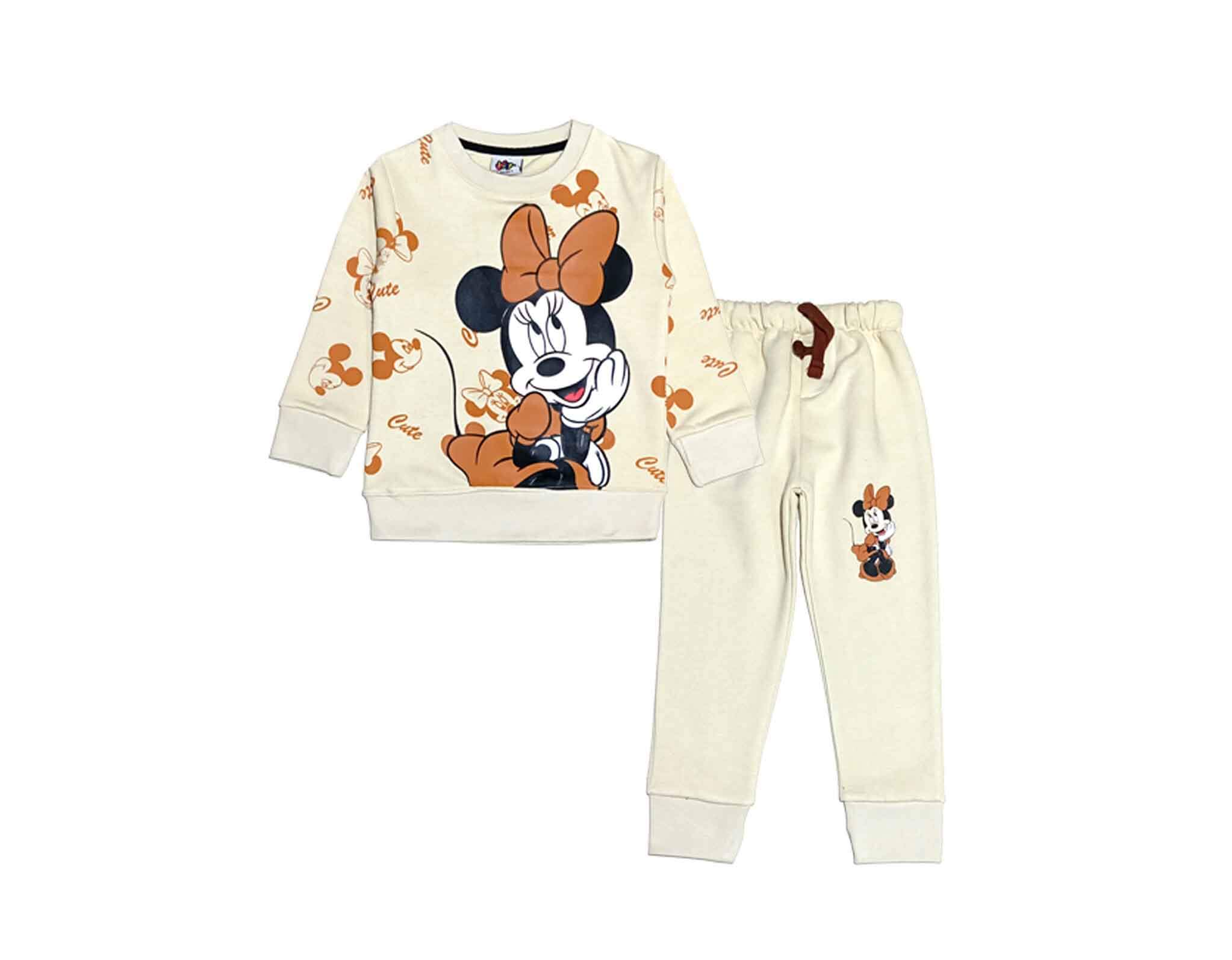 Cute Minnie Smiling Fleece Tracksuit - Skin