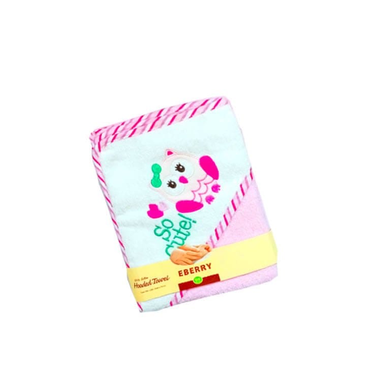 Cute pink kitty hooded bath towel pink