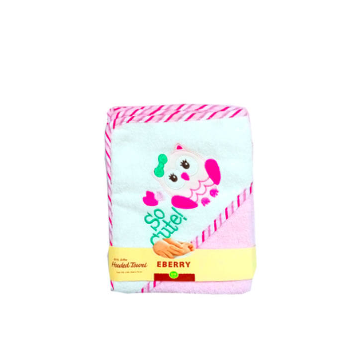 Cute pink kitty hooded bath towel pink