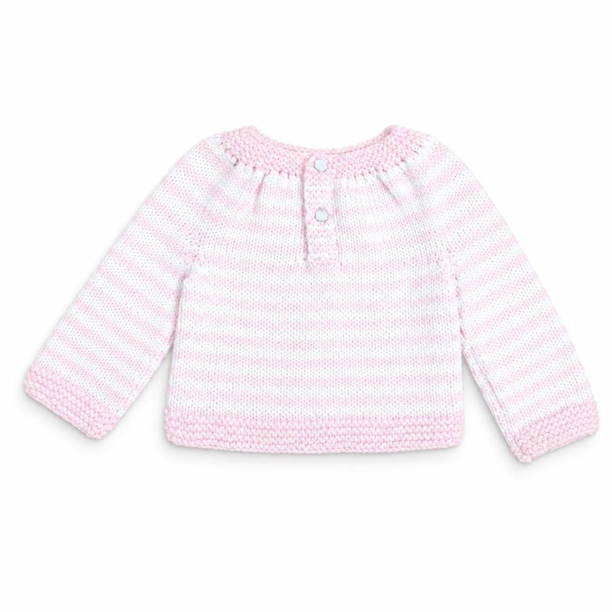 Cute Baby Hand Made Wool Shirt - Pink & White