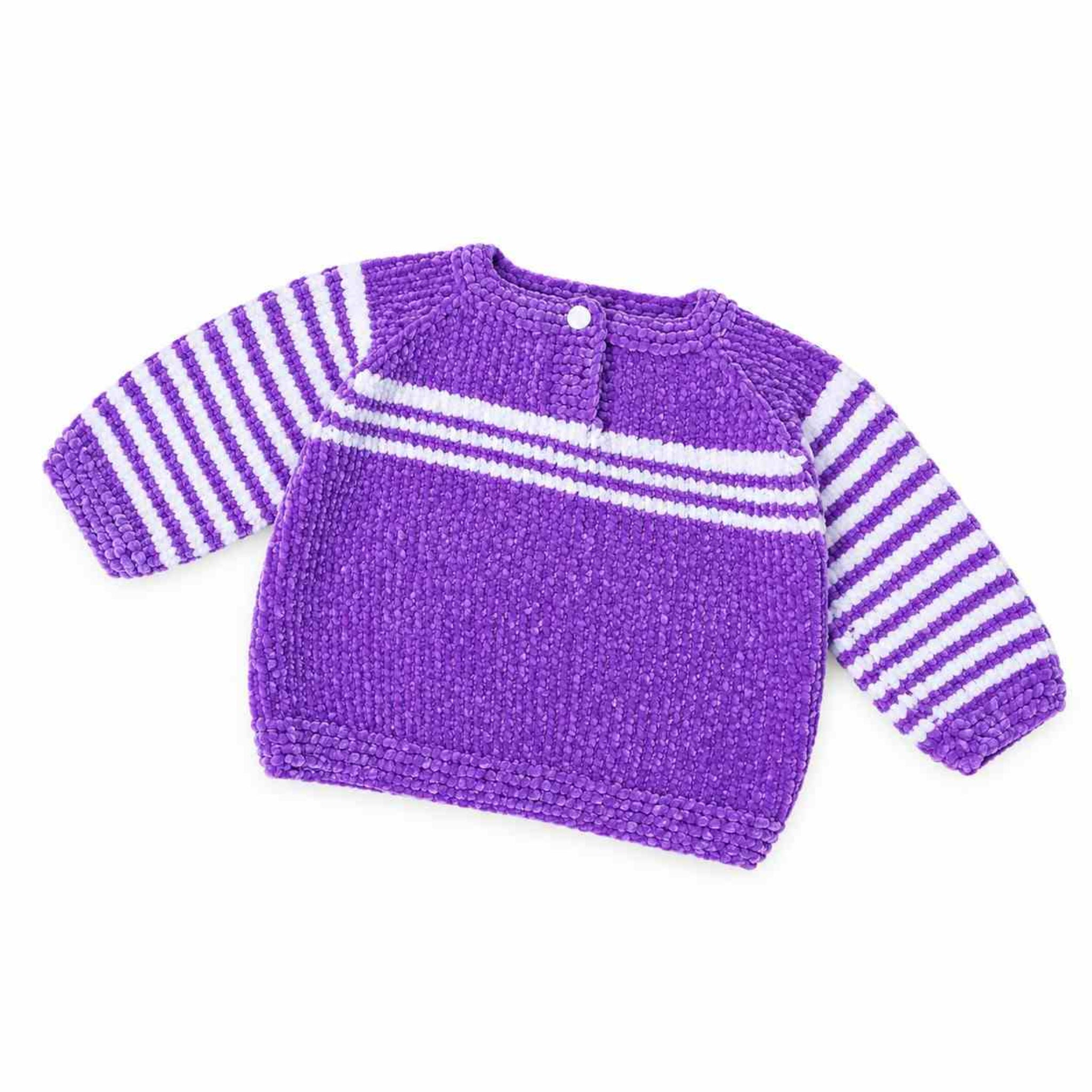 Cute Baby Wool Hand Mate Sweater - Purple & White