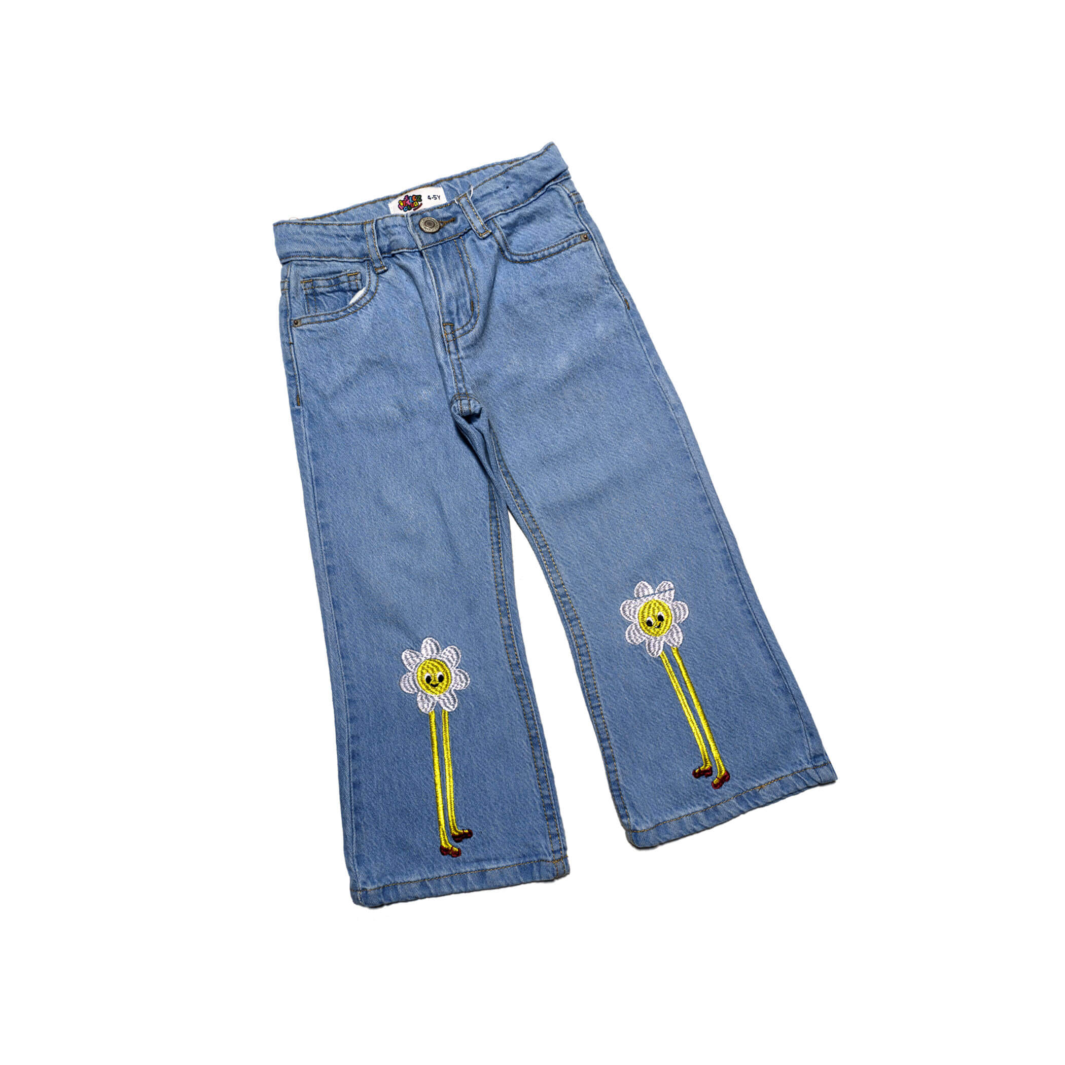 Cuttie Sunflowers Falre Denim Pant - Sky Blue
