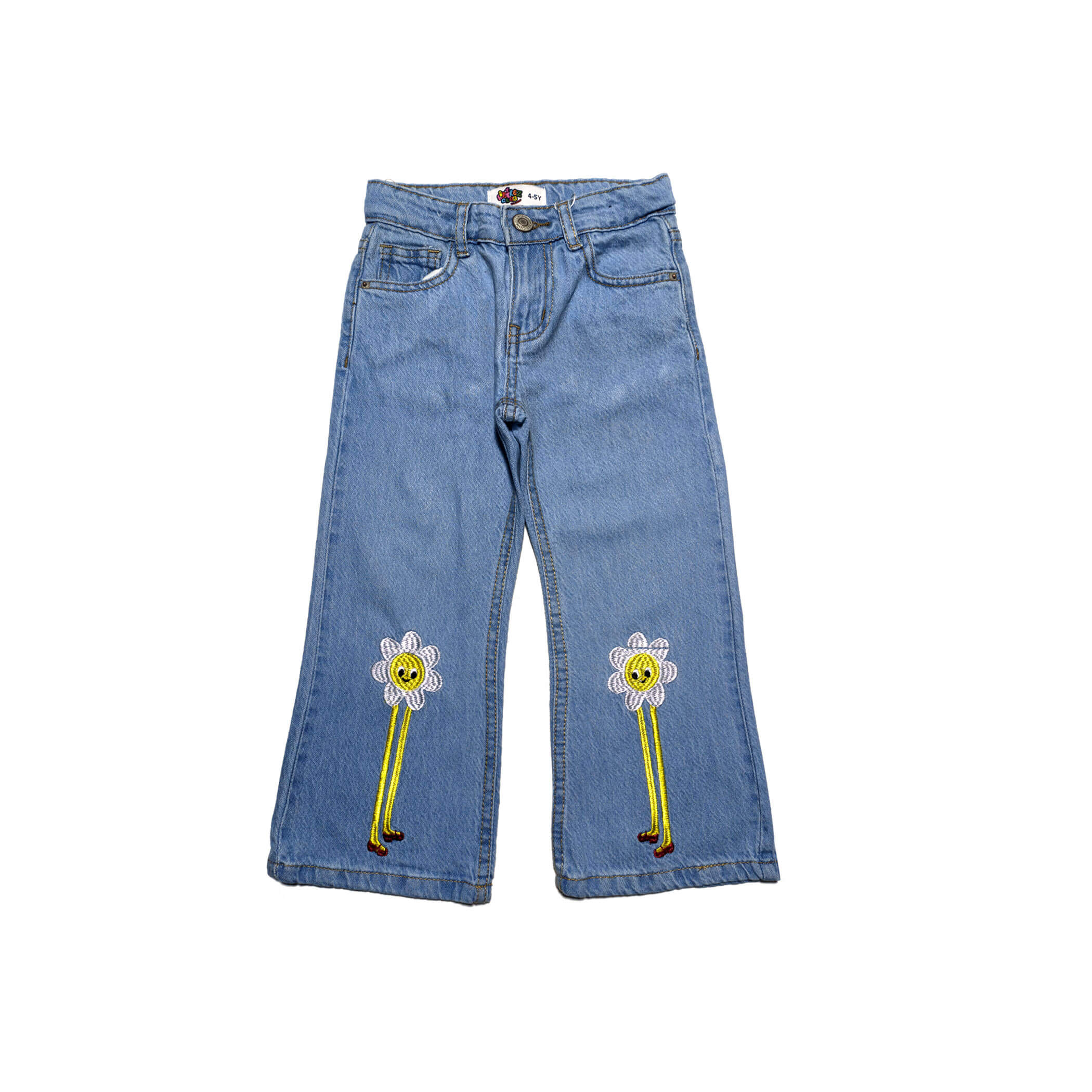 Cuttie Sunflowers Falre Denim Pant - Sky Blue