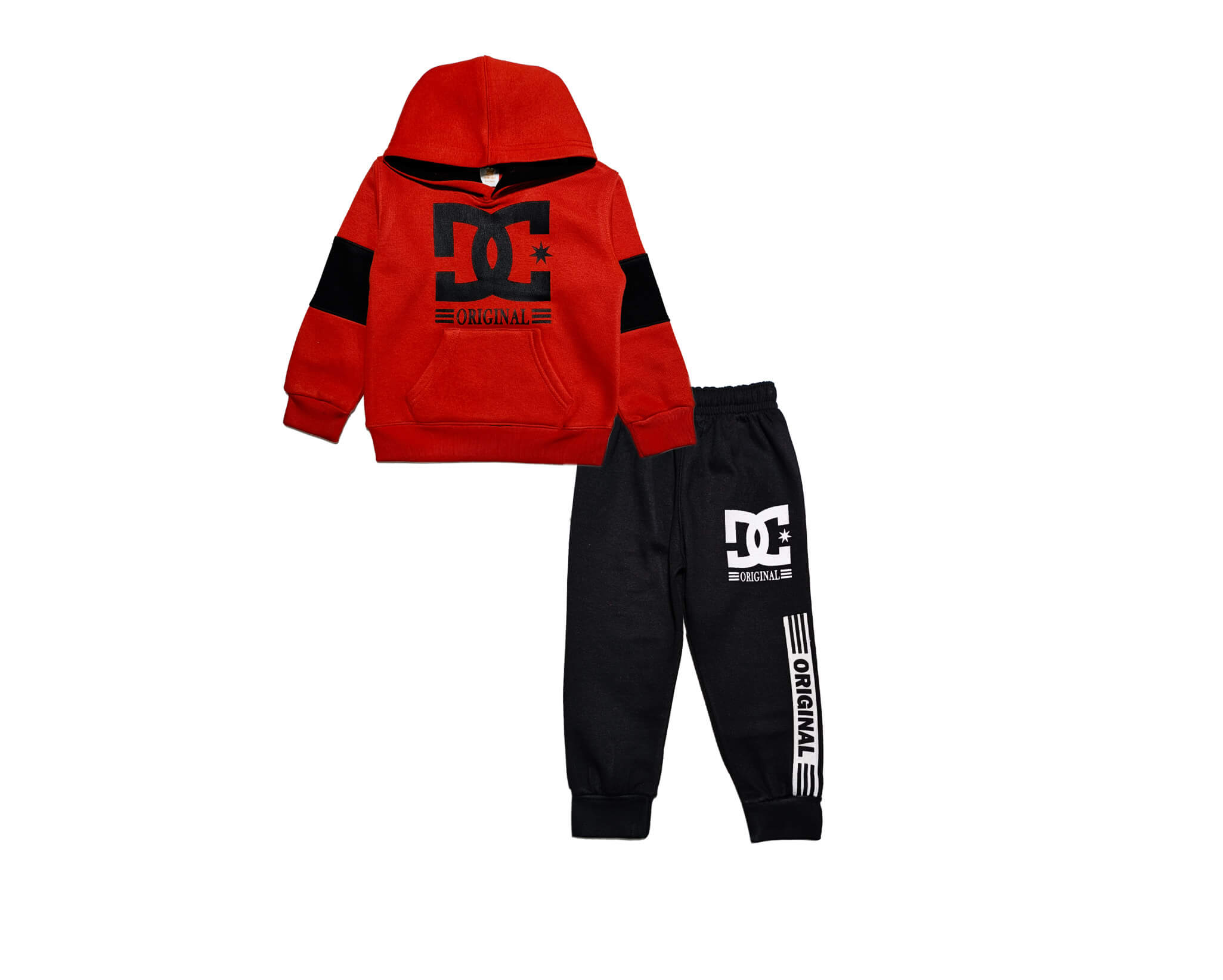 DG Orignal Hoodie Fleece Tracksuit - Red &amp; Black