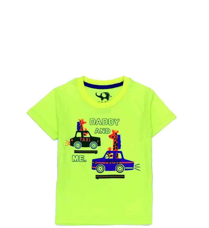 Daddy & Me T Shirt - Neon Green