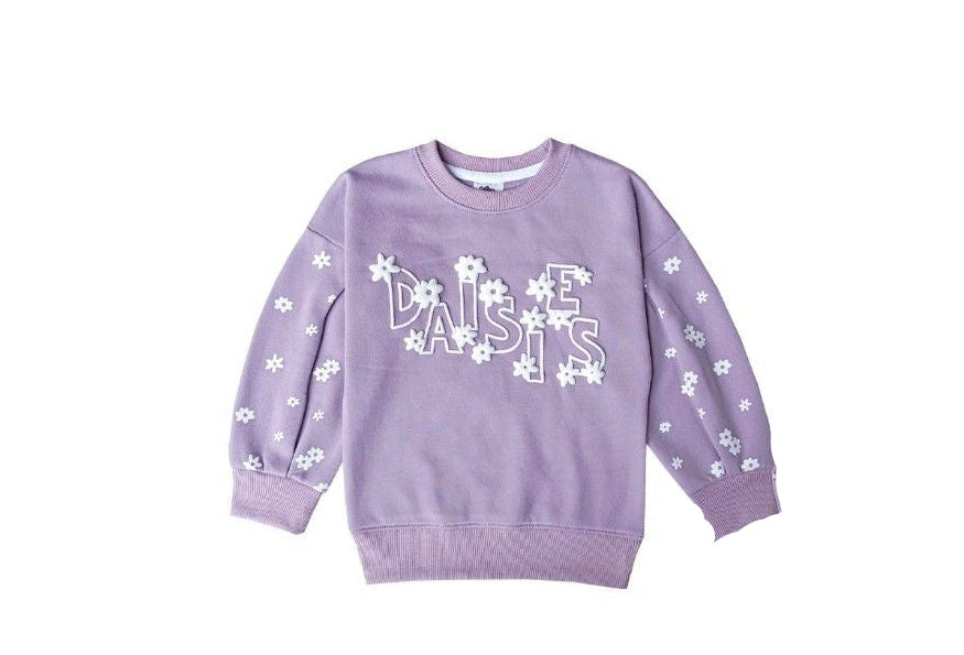 Daisy World Fleece Sweatshirt - Plum