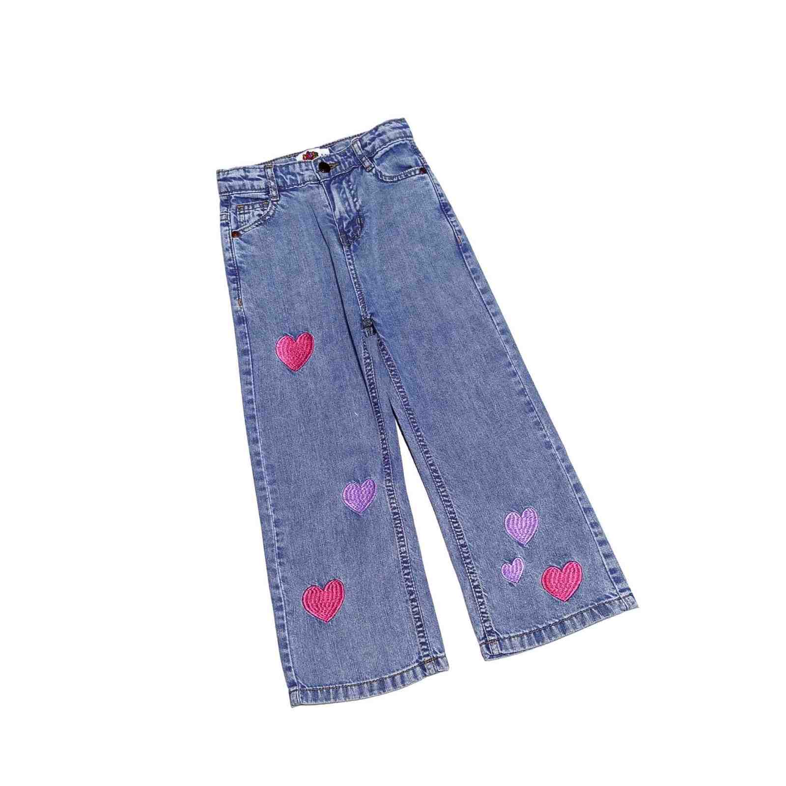 Dancing Heart Flare Denim Pant - Ice Blue
