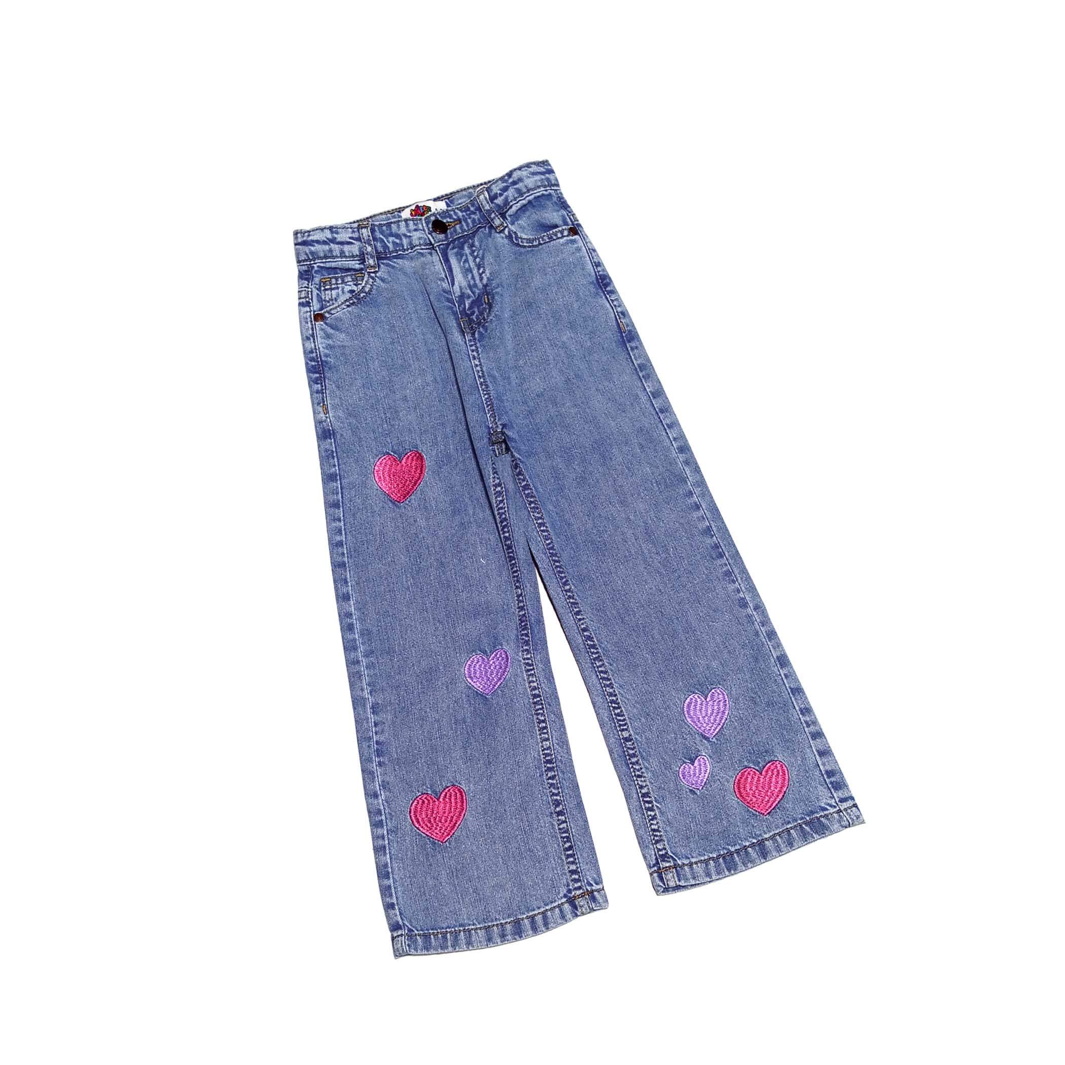 Dancing Heart Flare Denim Pant - Ice Blue