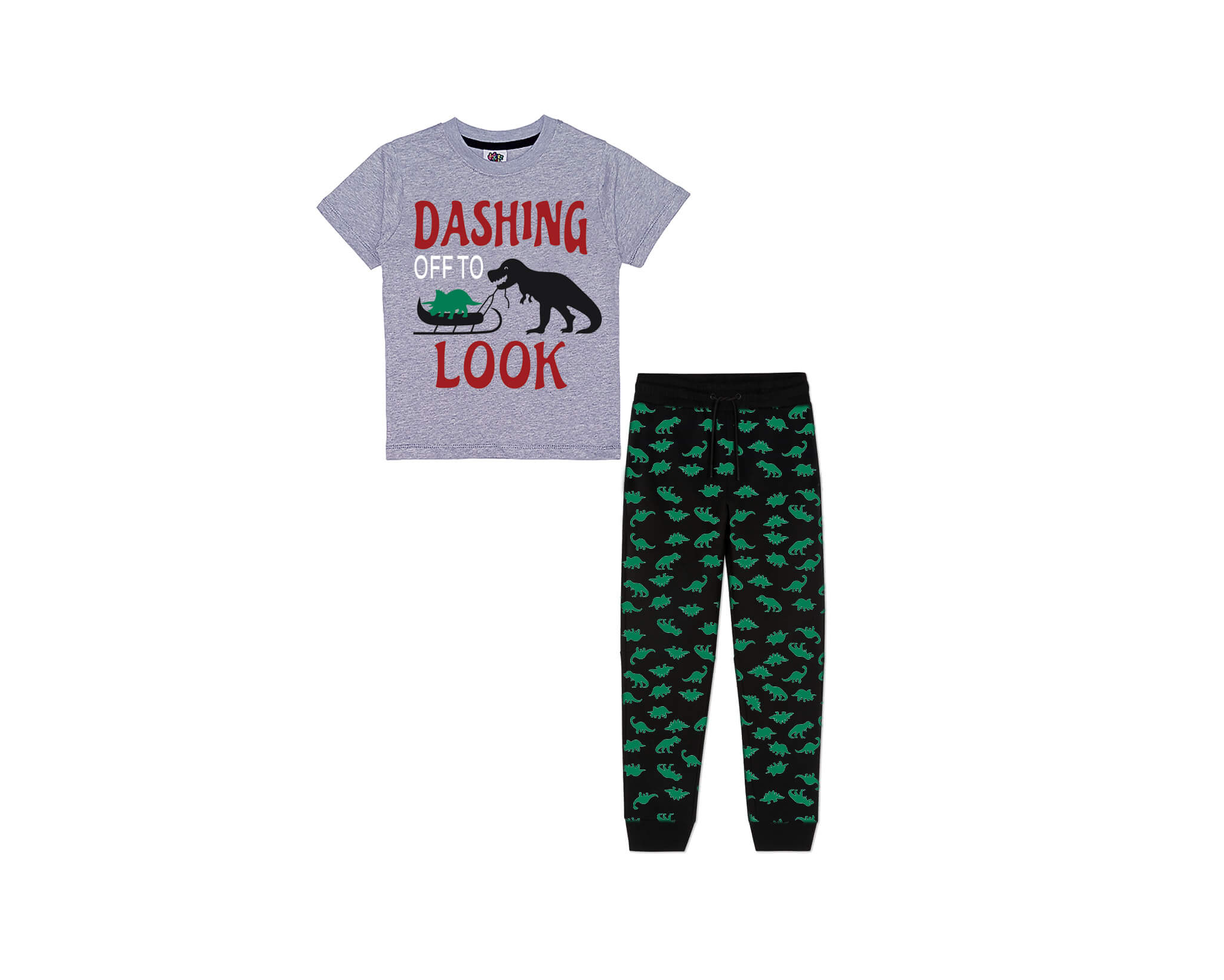 Dashing Off To Look Tee &amp; Trouser – Gray &amp; Black